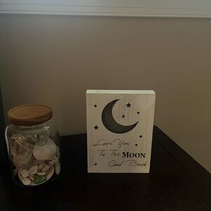 Desk signs LED Light Box with “Love You to the Moon and Back”  Wooden Sign